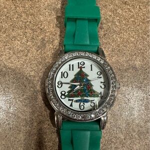 Green Watch with Christmas Tree Dial
